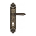 Дверная ручка Venezia "CASTELLO" на планке PL96, античная бронза (cyl)