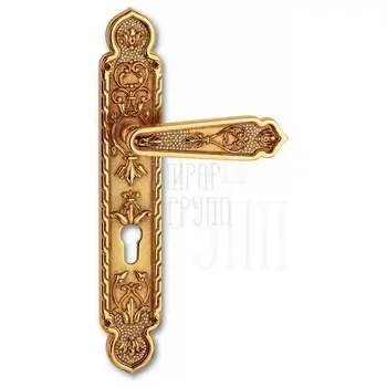 Дверная ручка на планке Salice Paolo 'Dubai' Luce 3341 золото 24к (cyl)