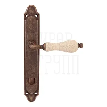 Дверная ручка на планке Melodia 179/158 'Ceramic' античная бронза (wc)