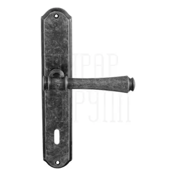 Дверная ручка на планке Melodia 245/131 'Tako' античное серебро (key)