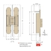 Дверная петля скрытой установки Ceam с 3D регулировкой 1429-MAX 134x24 (35-50 кг), схема