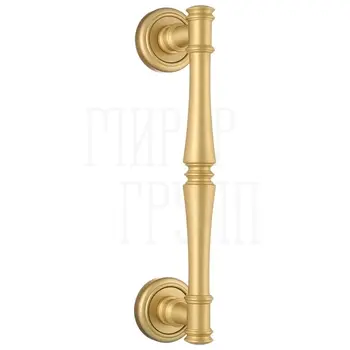 Ручка дверная скоба Extreza 'PIERO' на круглых розетках R01 матовое золото