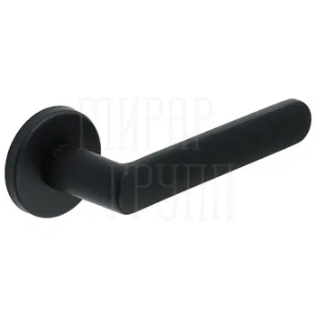 Дверная ручка Extreza Hi-Tech 'AQUA' (Аква) 113 на круглой розетке R12 черный