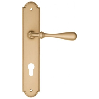 Дверная ручка Fratelli Cattini 'RETRO' на планке PL257 матовая латунь (cyl)