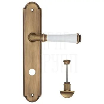 Дверная ручка Fratelli Cattini 'GRACIA CERAMICA BIANCO' на планке PL257 матовая бронза (wc-2)