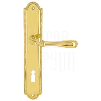 Дверная ручка Extreza 'CARRERA' (Каррера) 321 на планке PL03 полированная латунь (key)