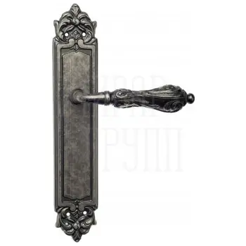 Дверная ручка Venezia 'MONTE CRISTO' на планке PL96 античное серебро