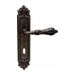 Дверная ручка на планке Melodia 229/229 'Libra', античное серебро (key)