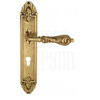 Дверная ручка Venezia 'MONTE CRISTO' на планке PL90 французское золото (cyl)