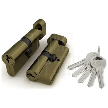 Цилиндровый механизм Fuaro (Фуаро) (100 ZM/70) 1000ZMKnob 70 mm (30+10+30) с вертушкой бронза