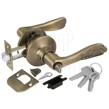 Дверная ручка-защелка Punto (Пунто) DK633 (кл./фик.) матовая бронза