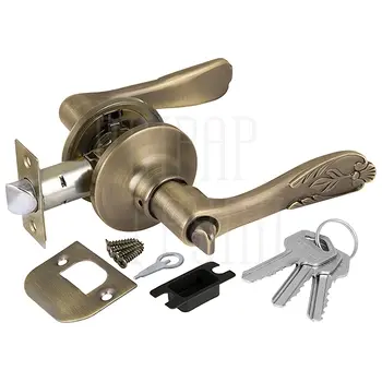 Дверная ручка-защелка Punto (Пунто) DK633 (кл./фик.) матовая бронза