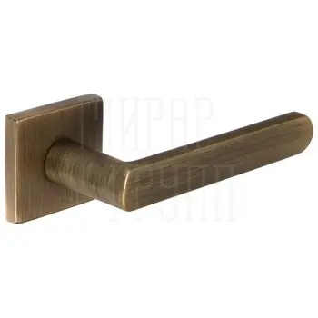 Дверная ручка Extreza Hi-Tech 'AQUA' (Аква) 113 на квадратной розетке R11 матовая бронза