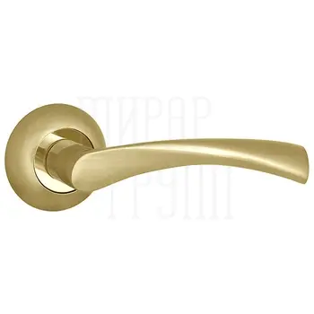 Дверная ручка Punto (Пунто) на круглой розетке 'CRONA' TL матовое золото + золото