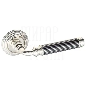 Дверная ручка на розетке Venezia 'MOSCA' D8 натуральное серебро