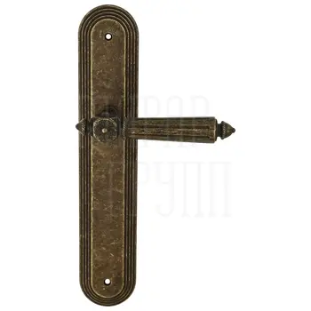 Дверная ручка Extreza 'LEON' (Леон) 303 на планке PL05 античная бронза
