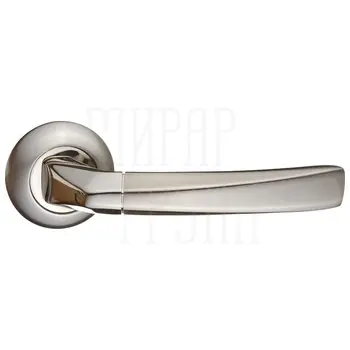 Дверные ручки Renz (Ренц) 'Фуроре' INDH 11-08 на круглой розетке никель матовый/никель блестящий