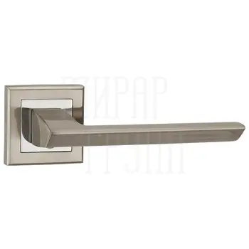 Дверная ручка Punto (Пунто) на квадратной розетке 'BLADE' ZQ матовый никель + хром