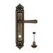 Дверная ручка Venezia "CALLISTO" на планке PL96, античная бронза (wc)