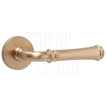 Дверная ручка Punto (Пунто) на круглой розетке 'SORENTO' матовое золото