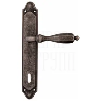 Дверная ручка на планке Melodia 298/158 'Camilla' античное серебро (key)