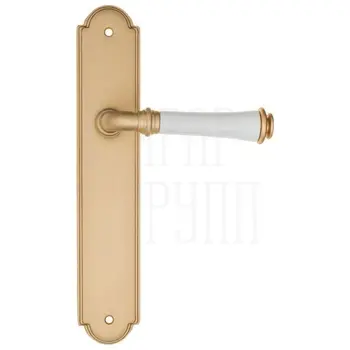 Дверная ручка Fratelli Cattini 'GRACIA CERAMICA BIANCO' на планке PL257 матовая латунь