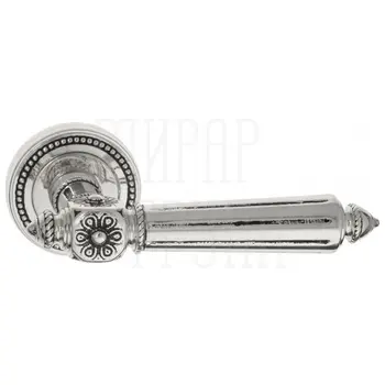 Дверная ручка на розетке Venezia 'CASTELLO' D3 натуральное серебро