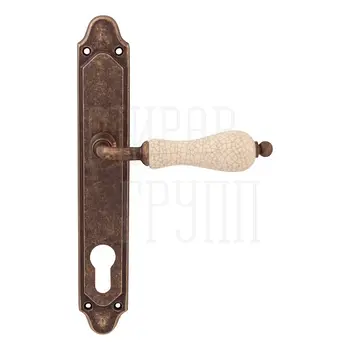 Дверная ручка на планке Melodia 179/158 'Ceramic' античная бронза (cyl)