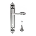 Дверная ручка Venezia 'CASANOVA' на планке PL96, натуральное серебро (wc-4)