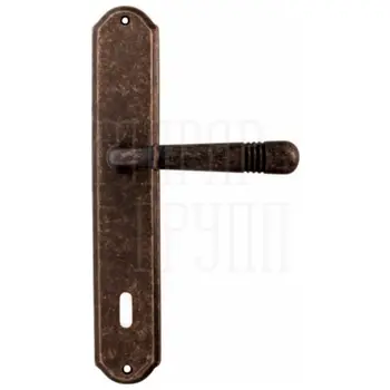 Дверная ручка на планке Melodia 293/131 'Alpha' античная бронза (key)