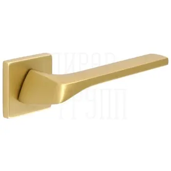 Дверная ручка Extreza Hi-Tech 'ERICA' (Эрика) 119 на квадратной розетке R11 матовое золото