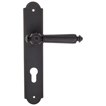 Дверная ручка Fratelli Cattini 'TORCELLO' на планке PL257 матовый черный (cyl)