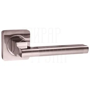 Дверные ручки Renz (Ренц) 'Рим' INDH 53-02 на квадратной розетке никель матовый/никель блестящий