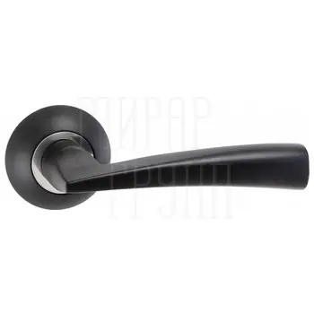 Дверные ручки Puerto (Пуэрто) INAL 551-08 на круглой розетке черный + полированный хром