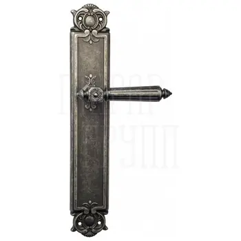 Дверная ручка Venezia 'CASTELLO' на планке PL97 античное серебро