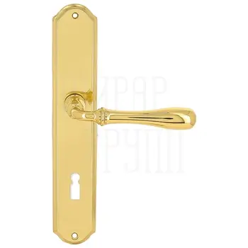 Дверная ручка Extreza 'CARRERA' (Каррера) 321 на планке PL01 полированное золото (cab) (KEY)