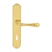 Дверная ручка Extreza "CARRERA" (Каррера) 321 на планке PL01, полированное золото (cab) (KEY)