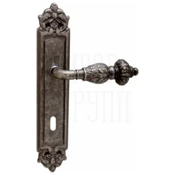 Дверная ручка на планке Melodia 230/229 'Gemini' античное серебро (key)