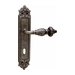 Дверная ручка на планке Melodia 230/229 'Gemini', античное серебро (key)
