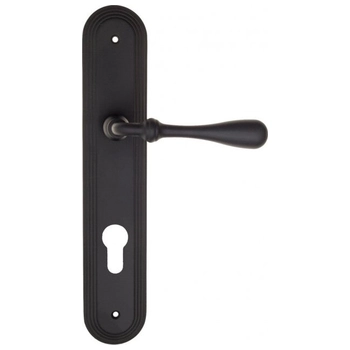Дверная ручка Fratelli Cattini 'RETRO' на планке PL288 матовый черный (cyl)