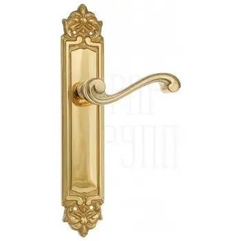 Дверная ручка Venezia 'VIVALDI' на планке PL96 полированная латунь