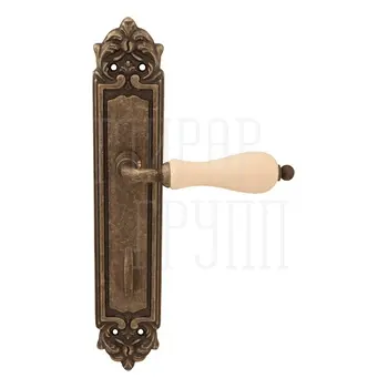 Дверная ручка на планке Melodia 179/229 'Ceramic' + бежевый античная бронза (wc)