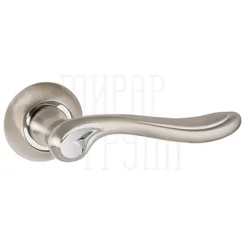 Дверная ручка Punto (Пунто) на круглой розетке 'ONDA' TL матовый никель + хром