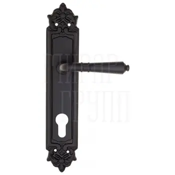 Дверная ручка Fratelli Cattini 'TOSCANA' на планке PL96 матовый черный (cyl)