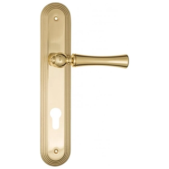 Дверная ручка Fratelli Cattini 'FOGGIA' на планке PL288 полированная латунь (cyl)