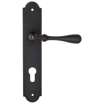 Дверная ручка Fratelli Cattini 'RETRO' на планке PL257 матовый черный (cyl)