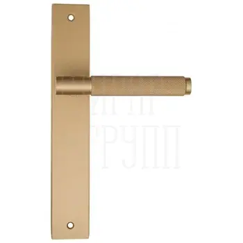 Дверная ручка Fratelli Cattini 'UNA X' на планке PL08 матовая латунь