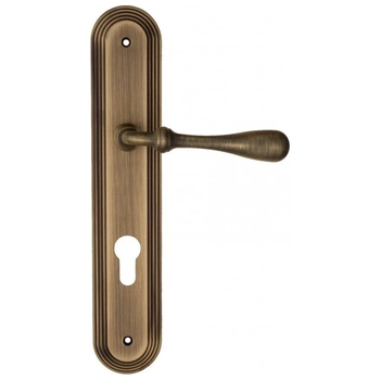 Дверная ручка Fratelli Cattini 'RETRO' на планке PL288 матовая бронза (cyl)