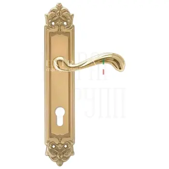 Дверная ручка Extreza 'NINA' (Нина) 317 на планке PL02 полированное золото (cyl)