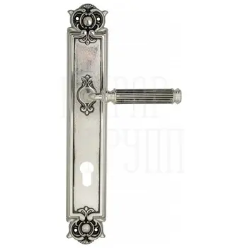 Дверная ручка Venezia 'MOSCA' на планке PL97 натуральное серебро (cyl)
